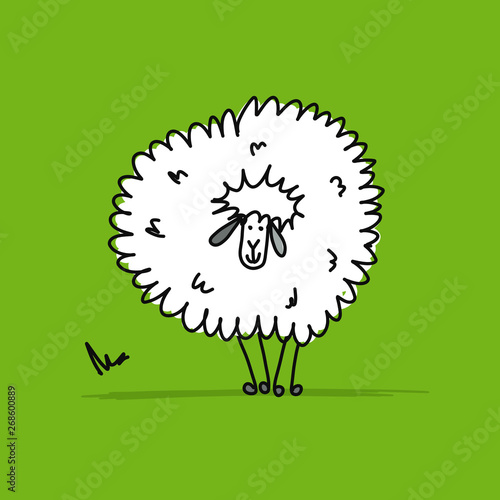 Funny sheep, sketch for your design