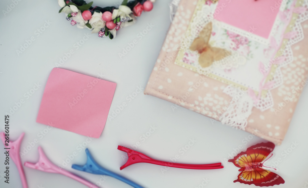 A diary for entries on a white table A diary for entries on a white table
