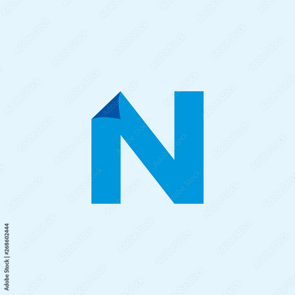 letter n paper flake design logo vector letter n paper flake design logo vector