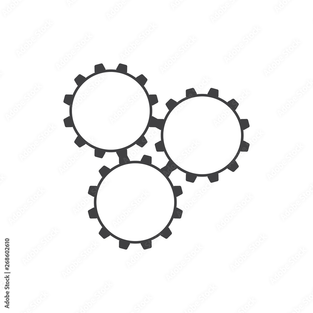 cog whells circle linked symbol vector