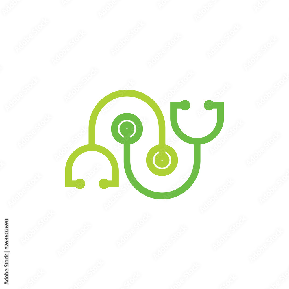 linked stethoscope medical logo vector linked stethoscope medical logo vector
