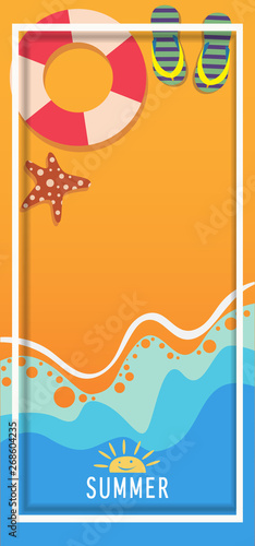 Tropical and summer time background Template design. Vector illustration.
