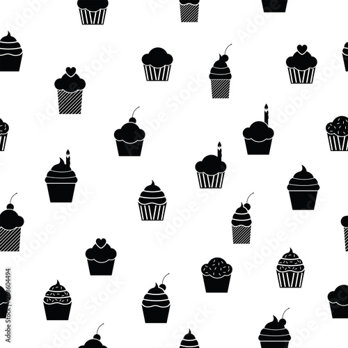 cupcake seamless pattern background icon.