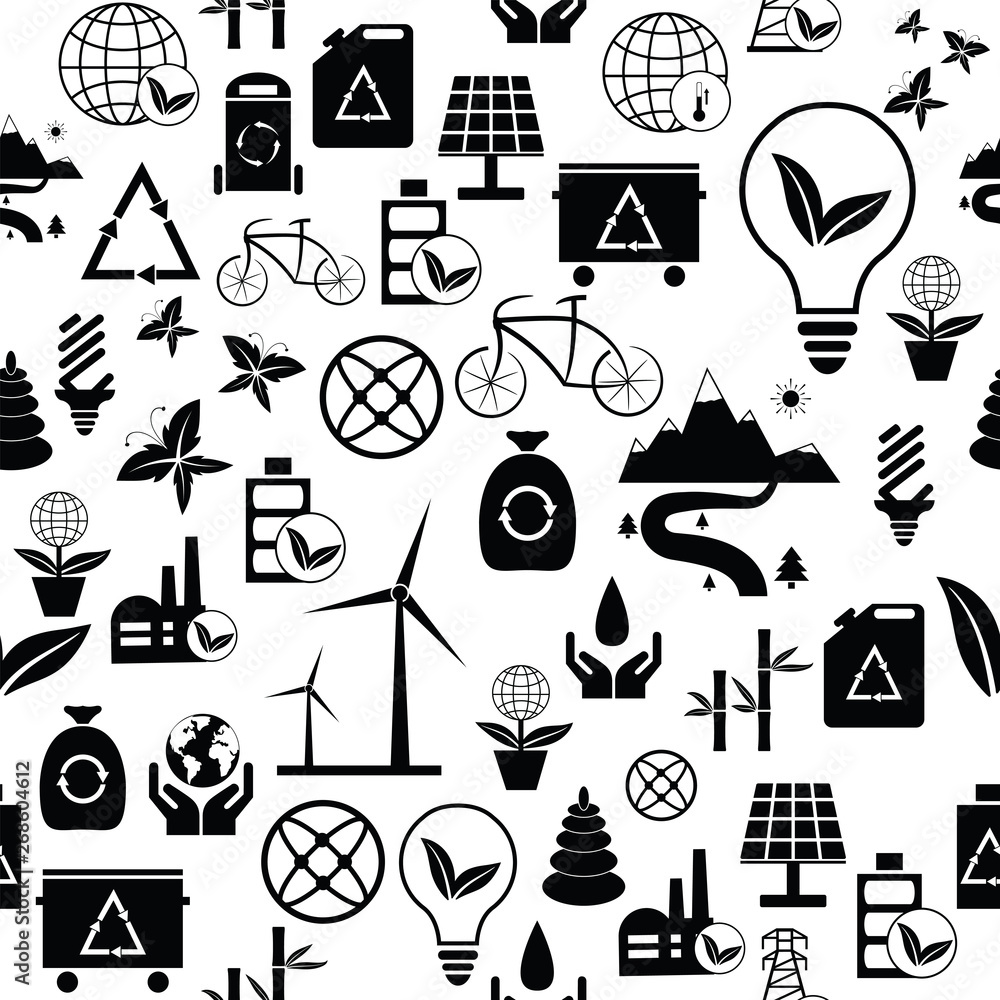 Obraz premium ecology seamless pattern background icon.