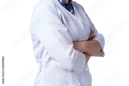 Medicine and healthcare concept. Doctor in clinic, close-up