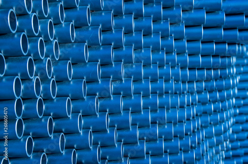 Abstraction - detail of blue metal pipes