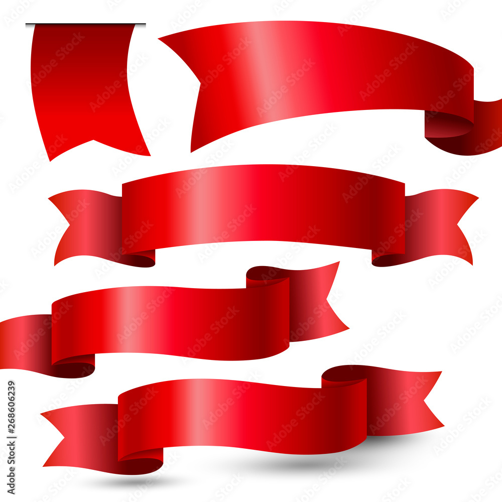 Red ribbon on white background vector illustration Red ribbon on white background vector illustration