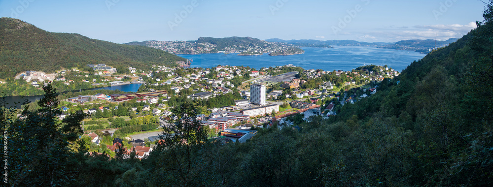 Panoramic view of Laksevag, Bergen, Norway