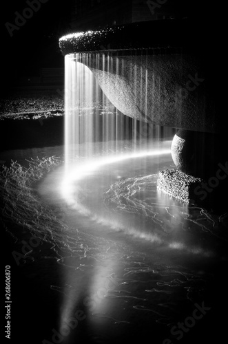 Frozen fountain in Brno, Czech Republic