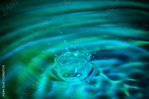 Colorful detail of water drop
