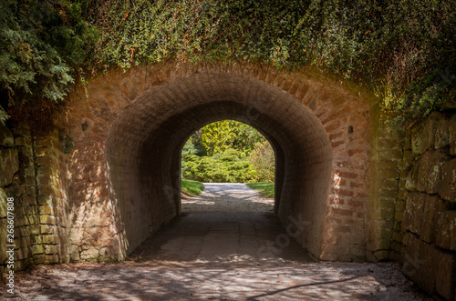 Brick tunnel in city park