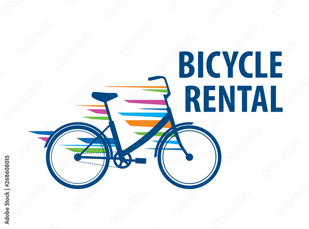 Logo for Bicycle rental. Vector illustration on white background Logo for Bicycle rental. Vector illustration on white background