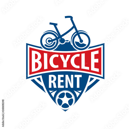 Logo for Bicycle rental. Vector illustration on white background