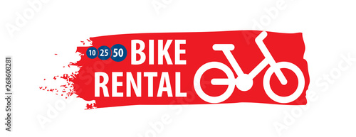 Logo for Bicycle rental. Vector illustration on white background