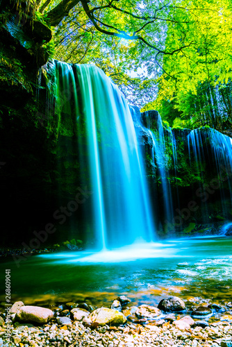 Nabegatai  waterfall in forest  Kumamoto Japan