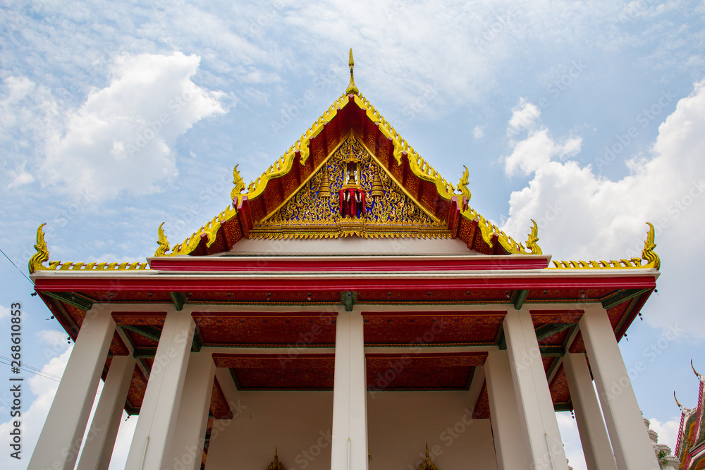 Wat Maha Phruttharam is ancient temples built since the Ayutthaya period at Khwaeng Maha Phruttharam, Khet Bang Rak, Bangkok Thailand on May 10,2019. Wat Maha Phruttharam is ancient temples built since the Ayutthaya period at Khwaeng Maha Phruttharam, Khet Bang Rak, Bangkok Thailand on May 10,2019.