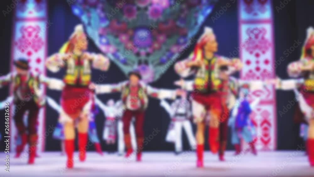 Ukrainian national dances. Out of focus. Slow motion. Ukrainian national dances. Out of focus. Slow motion.