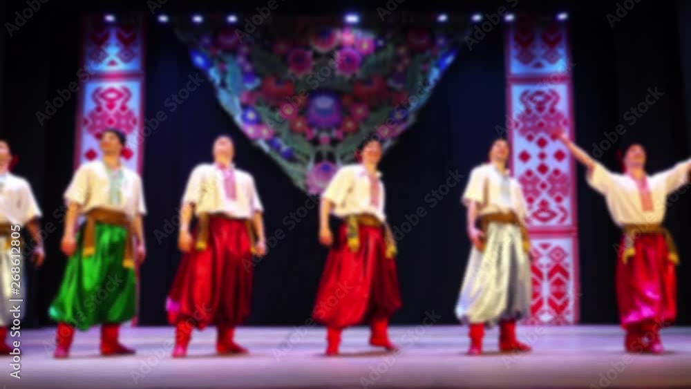 Ukrainian national dances. Out of focus. Slow motion. Ukrainian national dances. Out of focus. Slow motion.