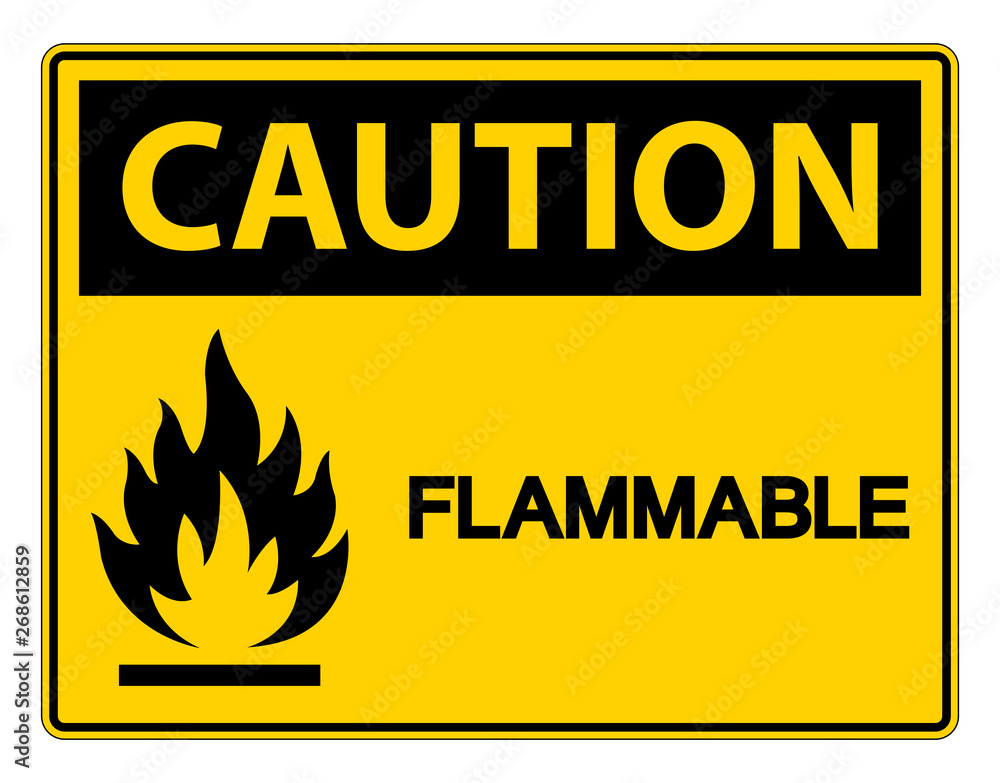 Caution Flammable Symbol Sign Isolate On White Background,Vector Illustration Caution Flammable Symbol Sign Isolate On White Background,Vector Illustration