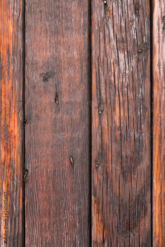 Wooden planks background, weathered, with nails. Top view. Wood texture, background.