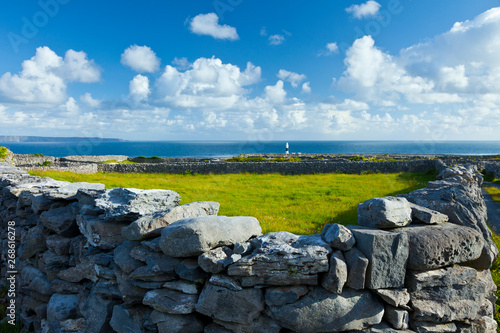 Lighthouse. Southern Island. Inisheer Island - Inis Oirr. Aran Islands, Galway County, West Ireland, Europe