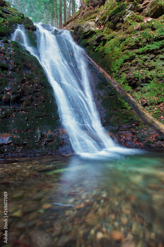 Sopit waterfall is located in Ukrainian Carpathians