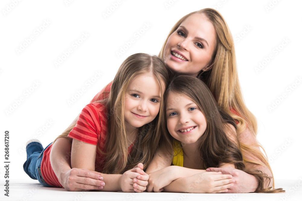 Mother and daughters islated Mother and daughters islated