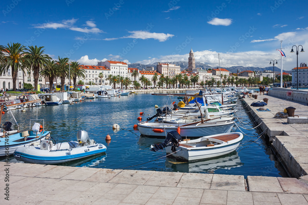 Port and City Skyline of Split in Croatia