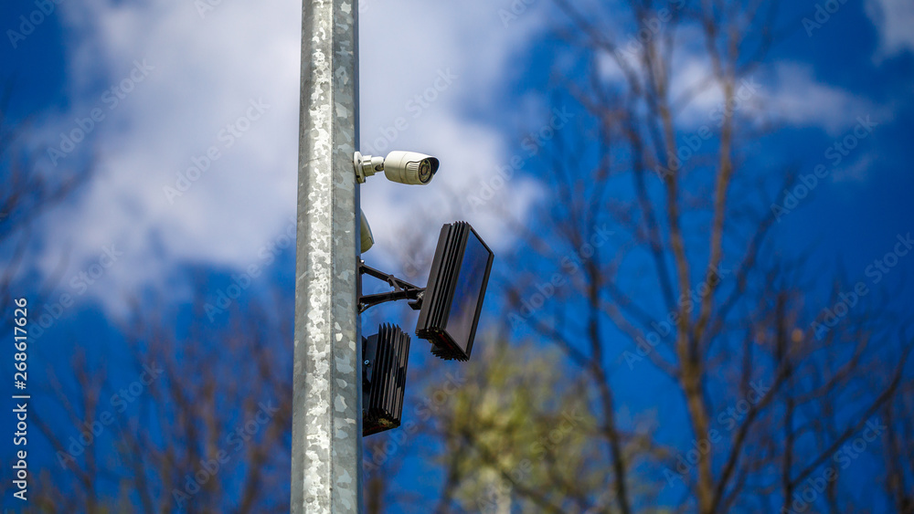 Fototapeta premium security camera on outdoor in the park