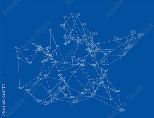 Abstract word cloud Outline. Vector