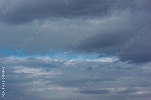 dramatic blue sky with white clouds