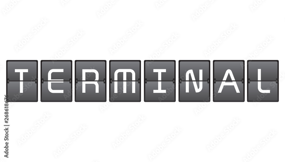 terminal message in signboard, illustration terminal message in signboard, illustration