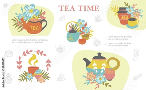 Hand Drawn Tea Colorful Concept