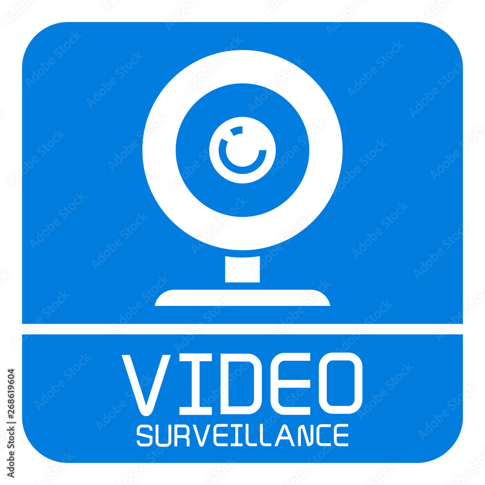 CCTV, video surveillance sign in blue CCTV, video surveillance sign in blue