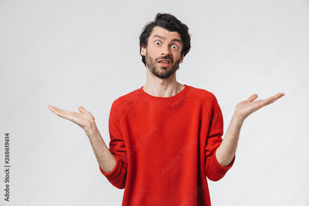 Handsome young bearded brunette man Handsome young bearded brunette man