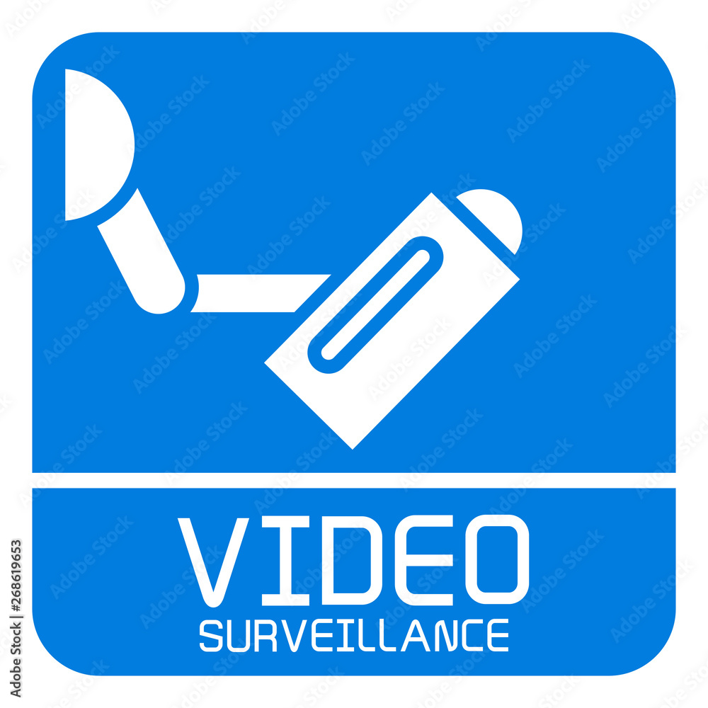 CCTV, video surveillance sign in blue CCTV, video surveillance sign in blue