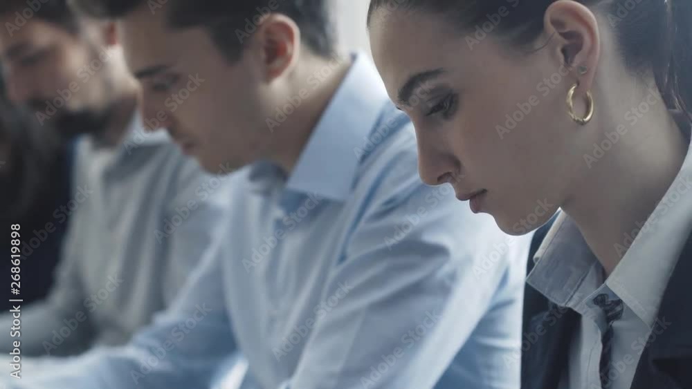 Professional business team working at office desk Professional business team working at office desk