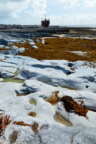 Freighter wrecked 'Plassy'.Inisheer Island - Inis Oirr. Aran Islands, Galway County, West Ireland, Europe photo