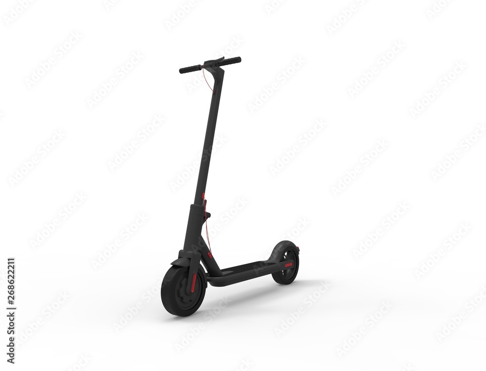 3D rendering of a electric mobility scooter isolated in white background 3D rendering of a electric mobility scooter isolated in white background