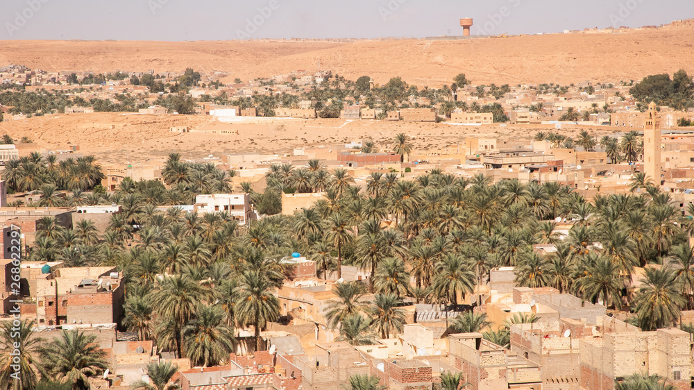 Desert oasis town Ghardaia skyline view panorama
