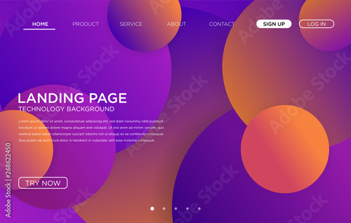 colorful landing page background template design with trendy style and modern concept. vector eps 10