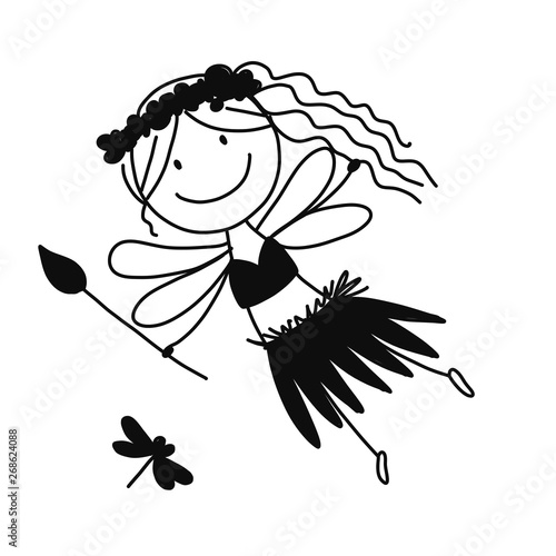 Cute little fairy, sketch for your design