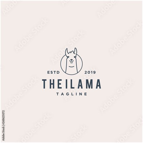 lama head vector logo design