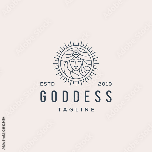Canvas-taulu goddess beauty vector logo design
