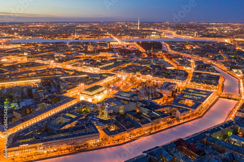The historical centre of Saint-Petersburg, shot by drone. Aerial top view © Stanislav Samoylik