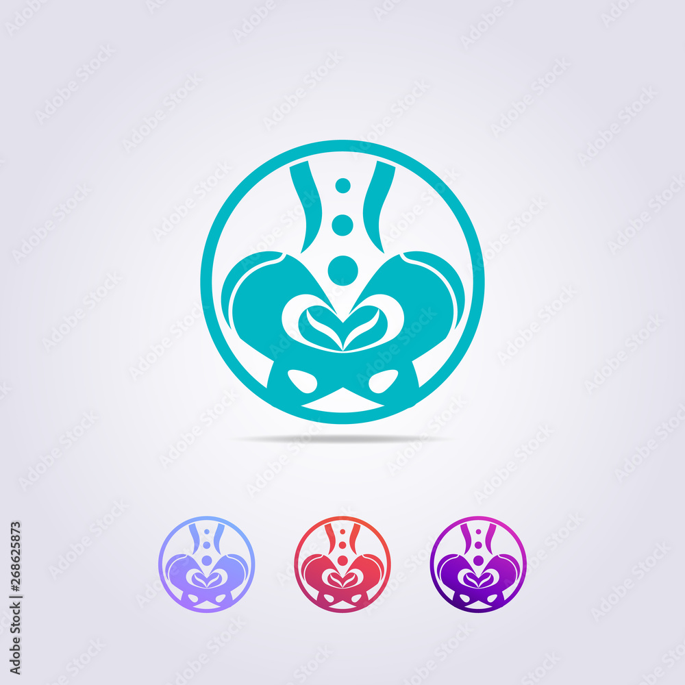 the pelvic bone logo template with a shape resembling a colorful butterfly the pelvic bone logo template with a shape resembling a colorful butterfly
