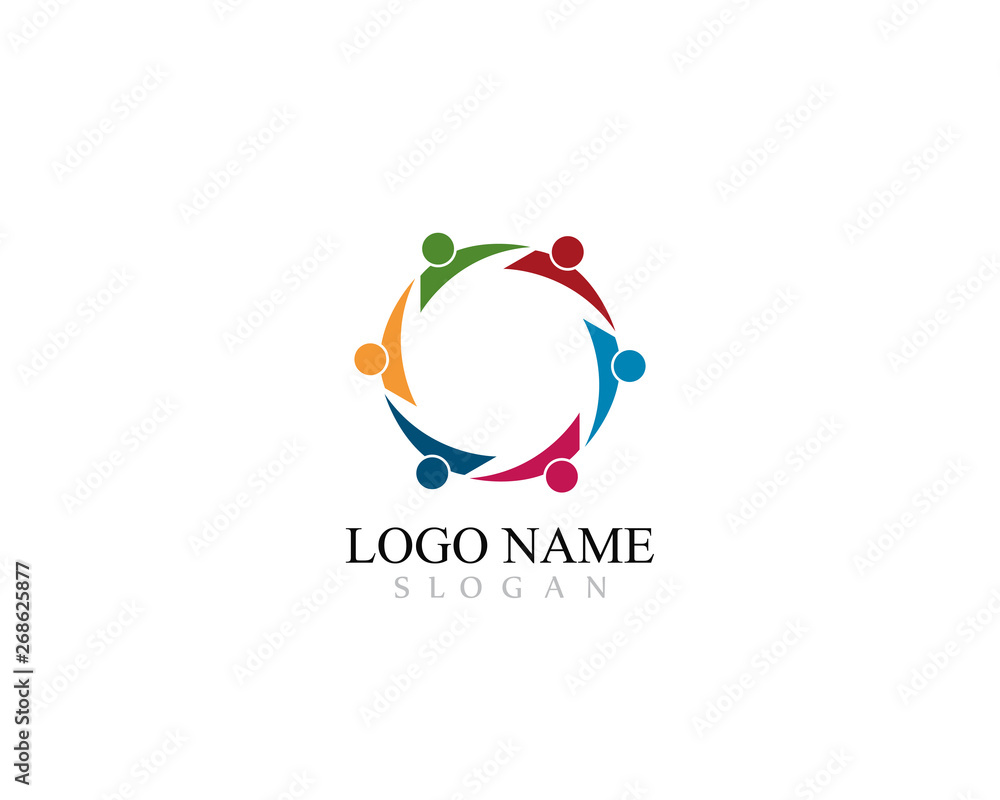 Fototapeta premium Adoption and community care Logo template vector