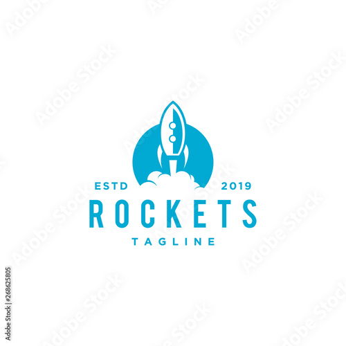 rocket launch vector logo design