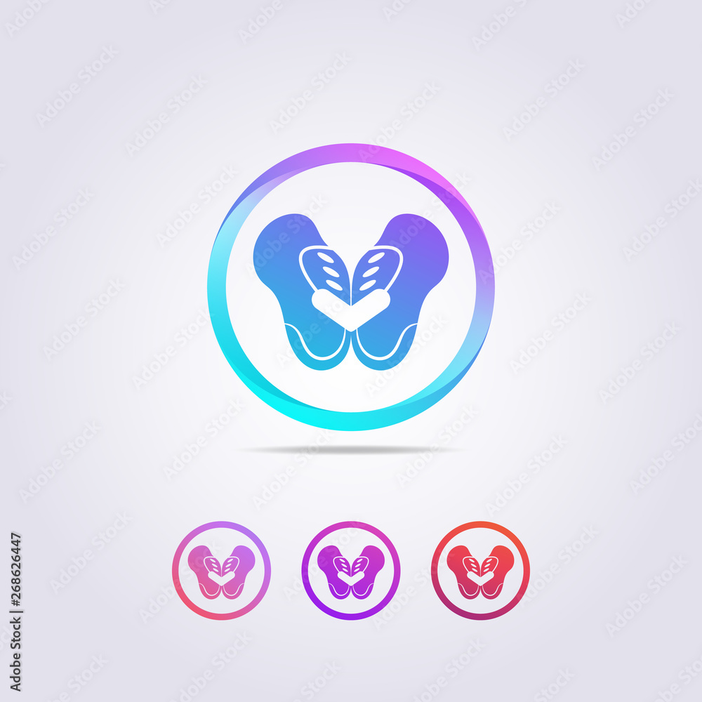 the pelvic bone logo template with a shape resembling a colorful butterfly the pelvic bone logo template with a shape resembling a colorful butterfly