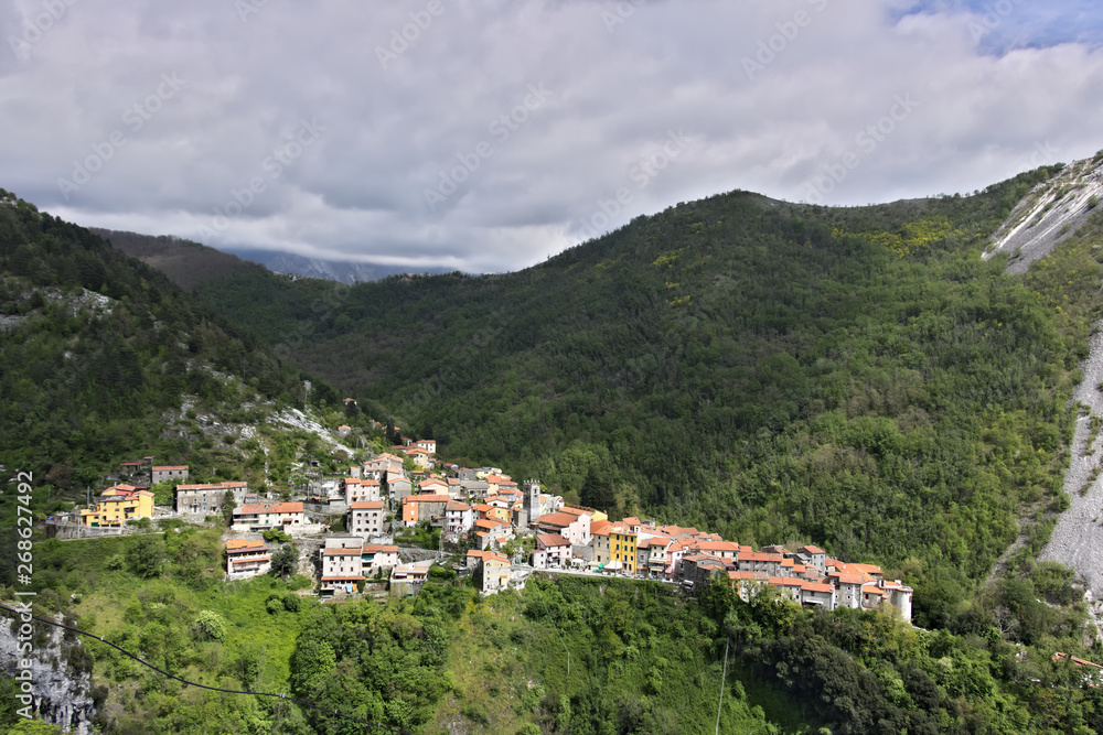 View of the town of Colonnata, famous for the production of lard